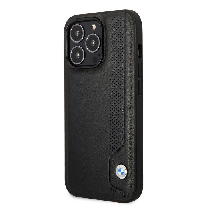 BMW iPhone 14 Pro Hardcase Backcover - Blue dots - Zwart-Hoesjes-Ilumina Benelux
