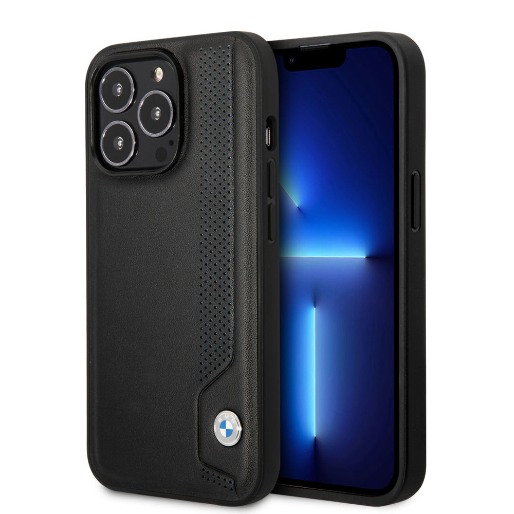 BMW iPhone 14 Pro Hardcase Backcover - Blue dots - Zwart-Hoesjes-Ilumina Benelux