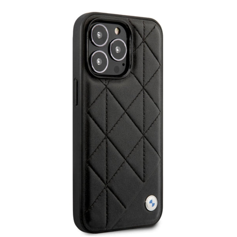 BMW iPhone 14 Pro Hardcase Backcover - Quilted - Zwart-Hoesjes-Ilumina Benelux