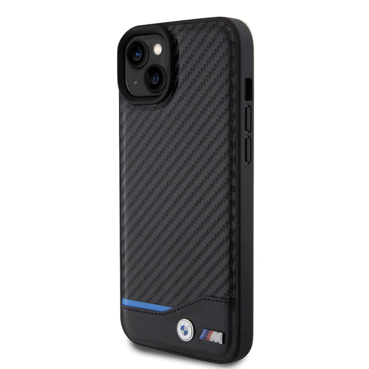 BMW iPhone 15 & 14 Plus Hardcase hoesje - Carbon - Zwart-Hoesjes-Ilumina Benelux