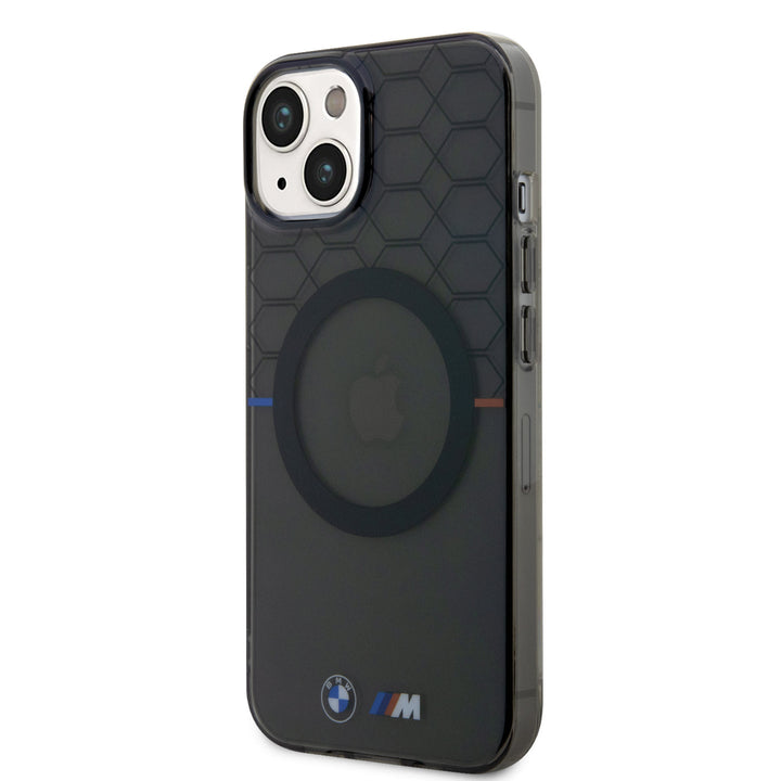 BMW iPhone 15 Plus & 14 Plus Backcover hoesje - Magsafe - M Pattern - Grijs-Hoesjes-Ilumina Benelux