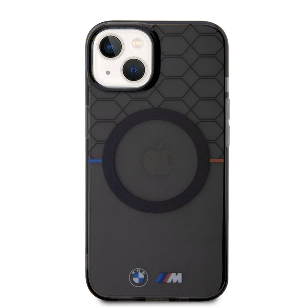 BMW iPhone 15 Plus & 14 Plus Backcover hoesje - Magsafe - M Pattern - Grijs-Hoesjes-Ilumina Benelux