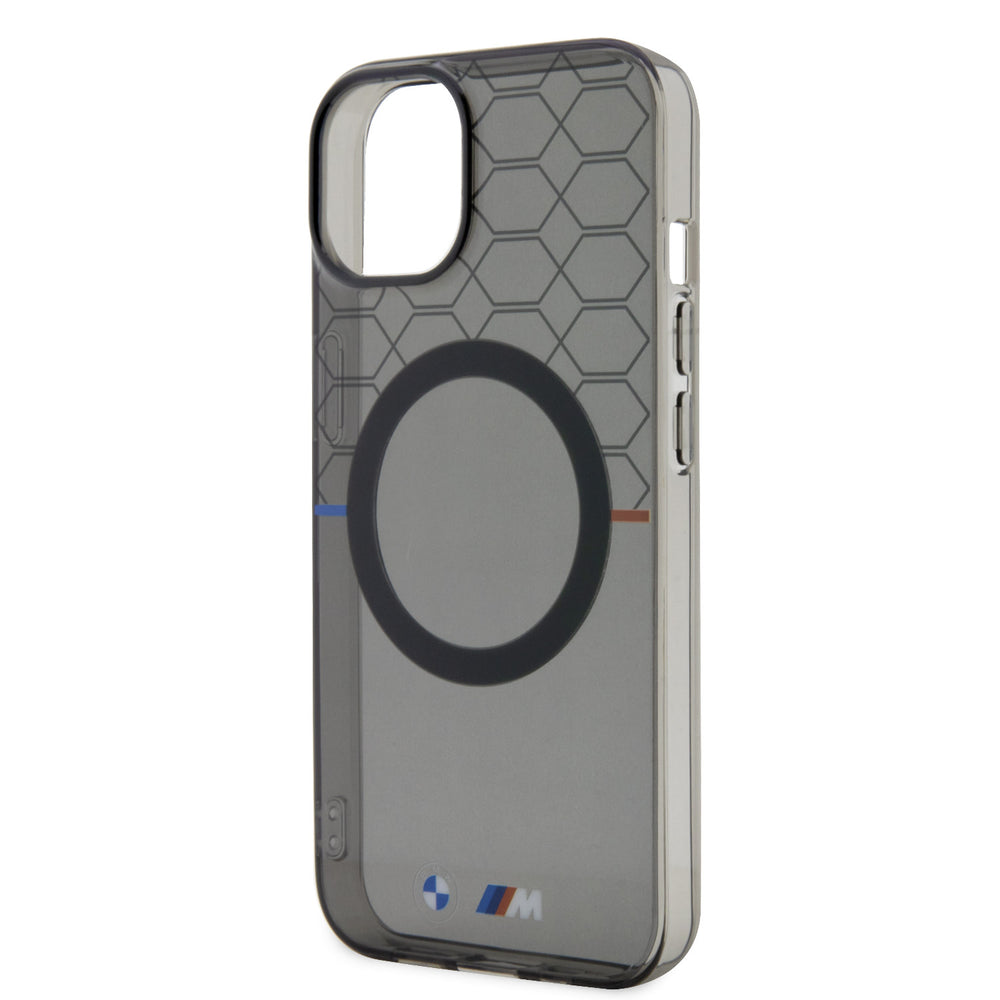 BMW iPhone 15 Plus & 14 Plus Backcover hoesje - Magsafe - M Pattern - Grijs-Hoesjes-Ilumina Benelux