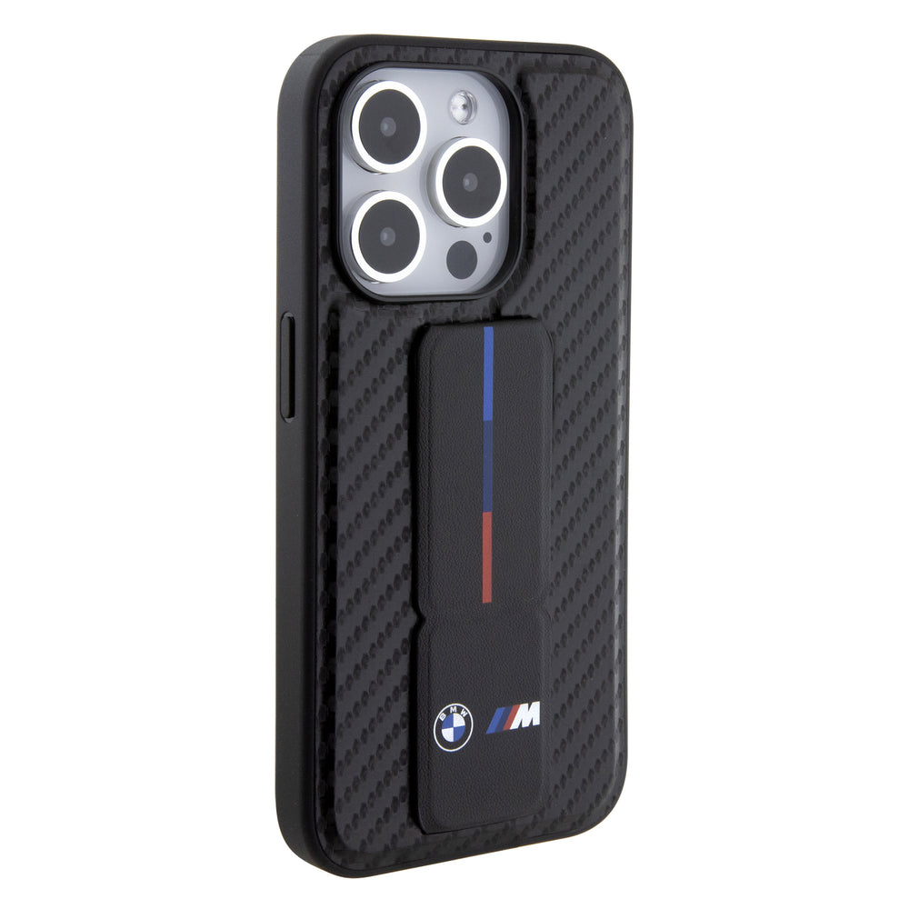 BMW iPhone 15 Pro Back Cover hoesje - Carbon Print - Zwart-Hoesjes-Ilumina Benelux