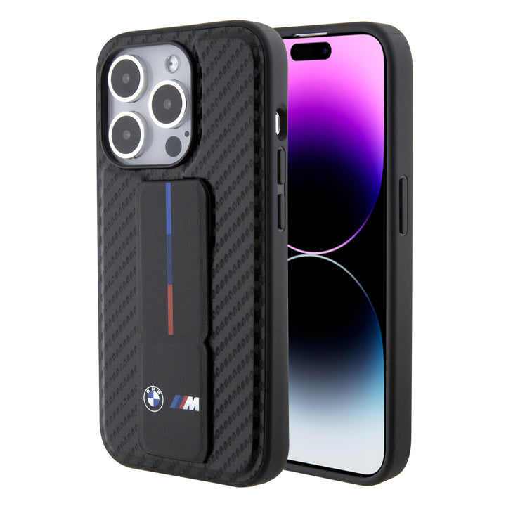 BMW iPhone 15 Pro Back Cover hoesje - Carbon Print - Zwart-Hoesjes-Ilumina Benelux