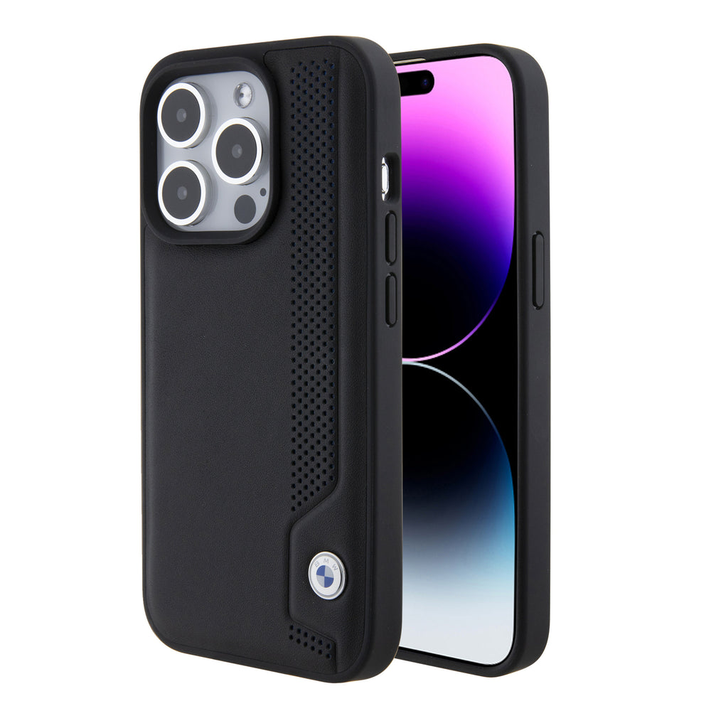 BMW iPhone 15 Pro Backcover hoesje - Blue Dots Pattern - Zwart-Hoesjes-Ilumina Benelux