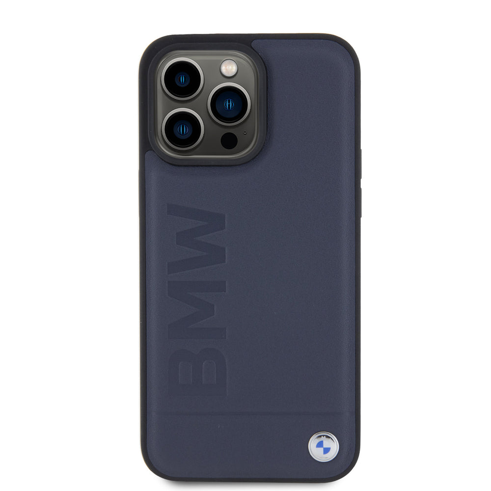 BMW iPhone 15 Pro Backcover hoesje - Hot Stamp Pattern - Navy-Hoesjes-Ilumina Benelux