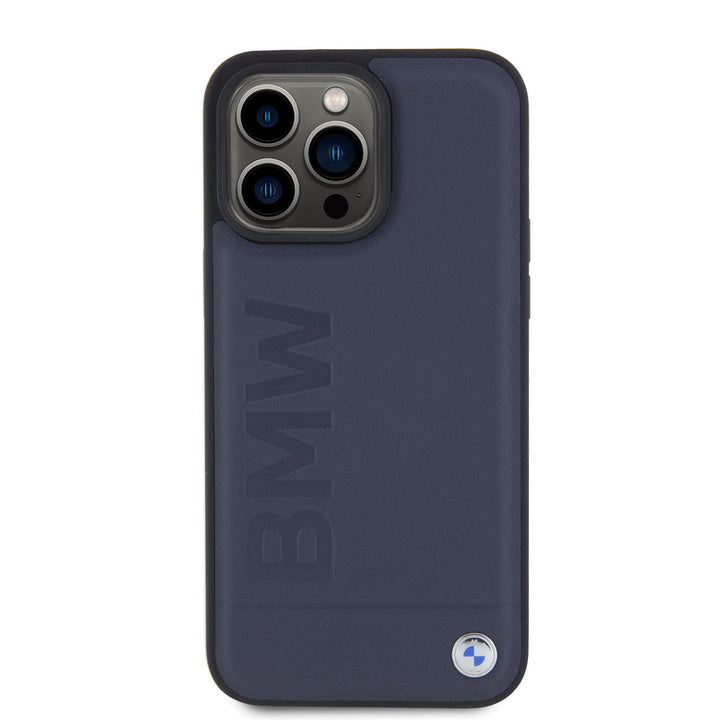 BMW iPhone 15 Pro Backcover hoesje - Hot Stamp Pattern - Navy-Hoesjes-Ilumina Benelux