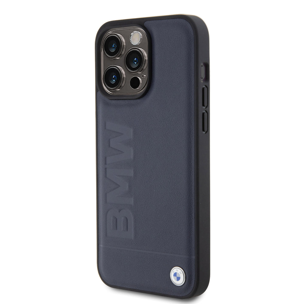 BMW iPhone 15 Pro Backcover hoesje - Hot Stamp Pattern - Navy-Hoesjes-Ilumina Benelux