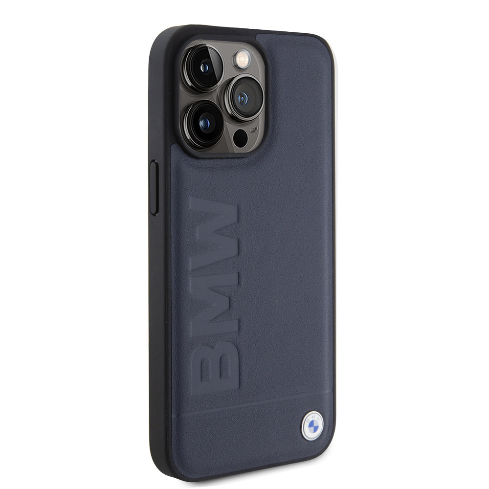 BMW iPhone 15 Pro Backcover hoesje - Hot Stamp Pattern - Navy-Hoesjes-Ilumina Benelux