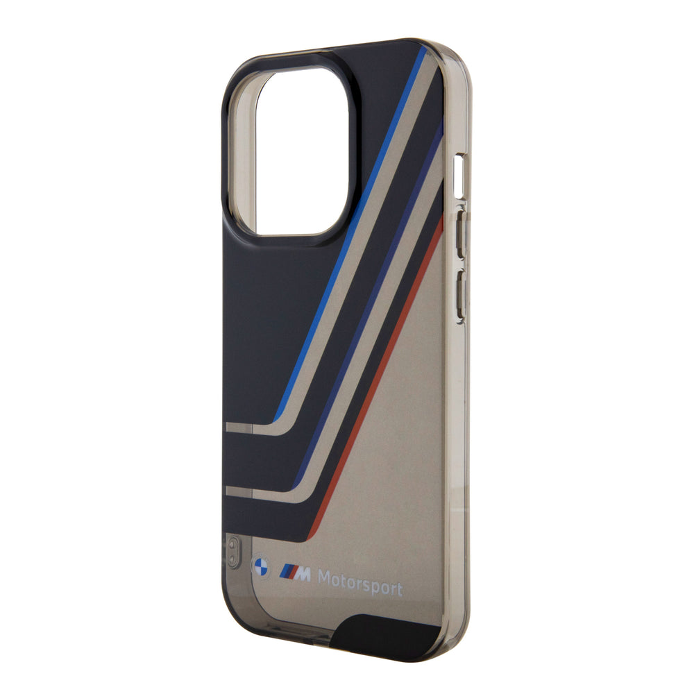 BMW iPhone 15 Pro Backcover hoesje - IML - Tricolor Stripes - Translucent Zones - Zwart-Hoesjes-Ilumina Benelux