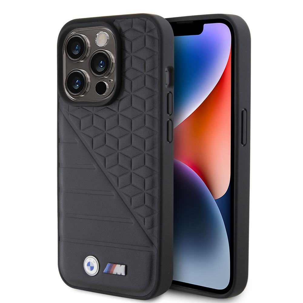 BMW iPhone 15 Pro Backcover hoesje - M Collection - Hot Stamp & BI Pattern - Zwart-Hoesjes-Ilumina Benelux