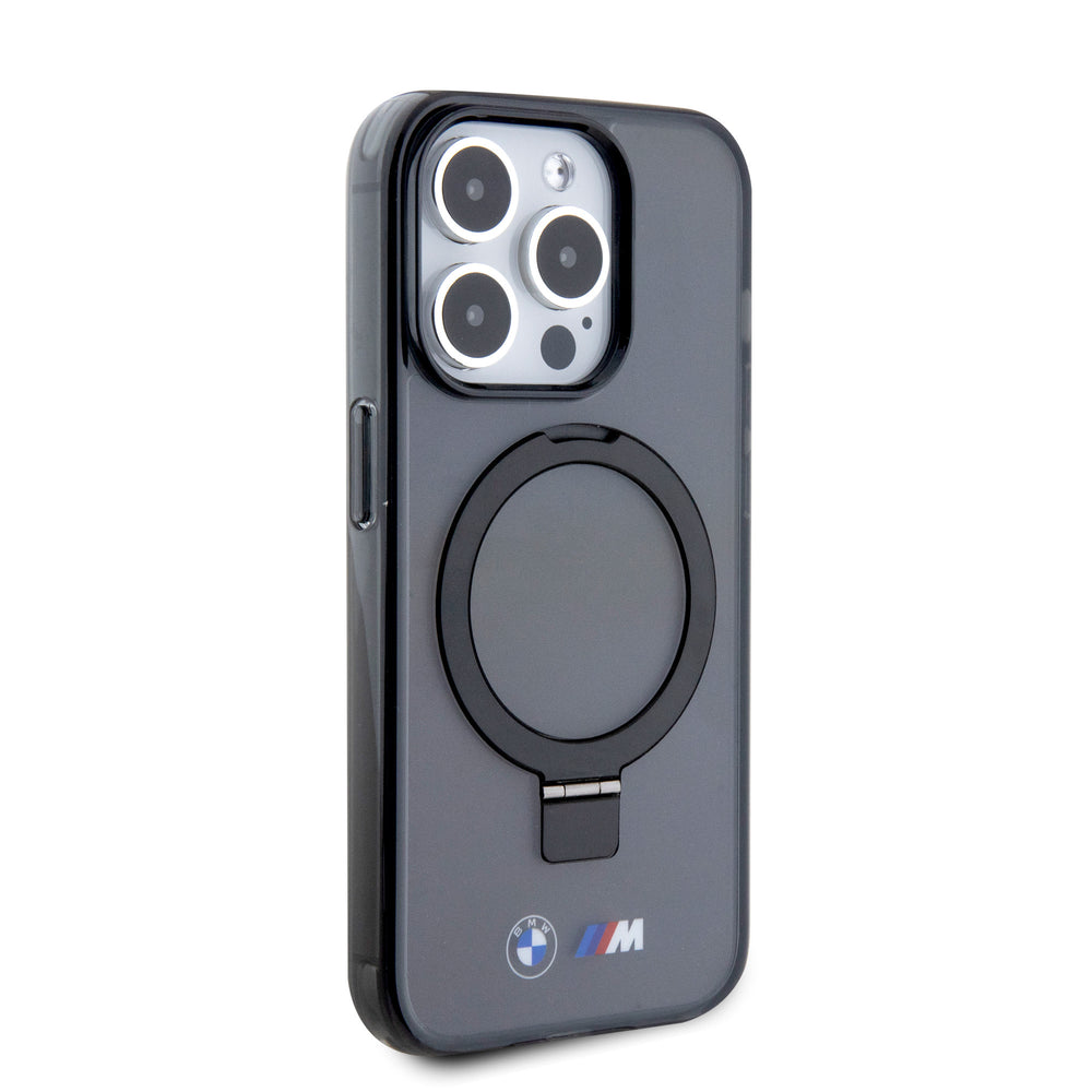 BMW iPhone 15 Pro Backcover hoesje - Magsafe - IML Ring Stand - Zwart-Hoesjes-Ilumina Benelux