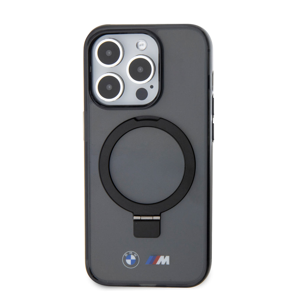 BMW iPhone 15 Pro Backcover hoesje - Magsafe - IML Ring Stand - Zwart-Hoesjes-Ilumina Benelux