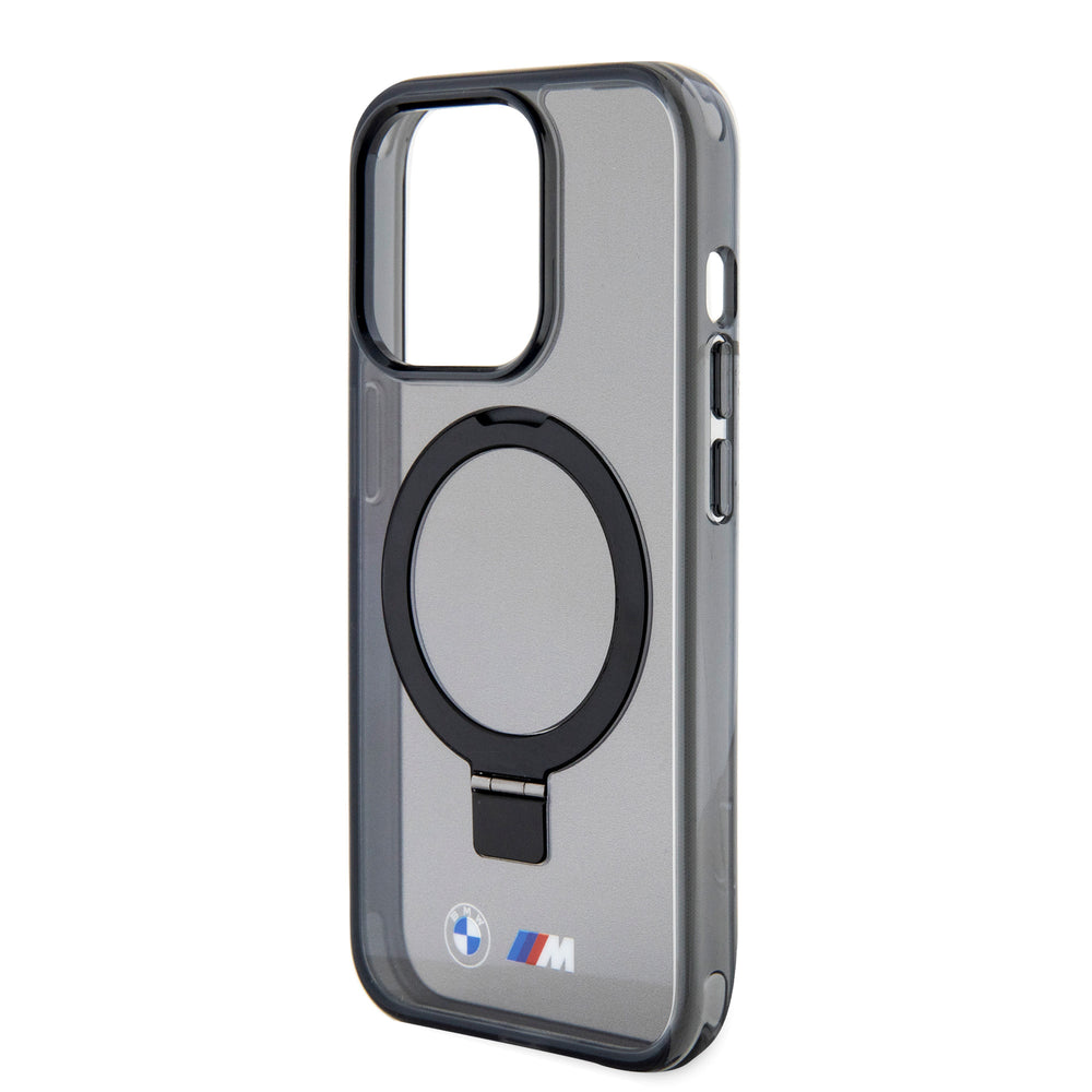 BMW iPhone 15 Pro Backcover hoesje - Magsafe - IML Ring Stand - Zwart-Hoesjes-Ilumina Benelux