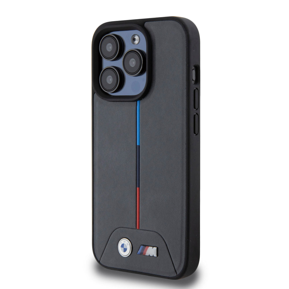 BMW iPhone 15 Pro Backcover hoesje - Quilted Tricolor Pattern - Grijs-Hoesjes-Ilumina Benelux