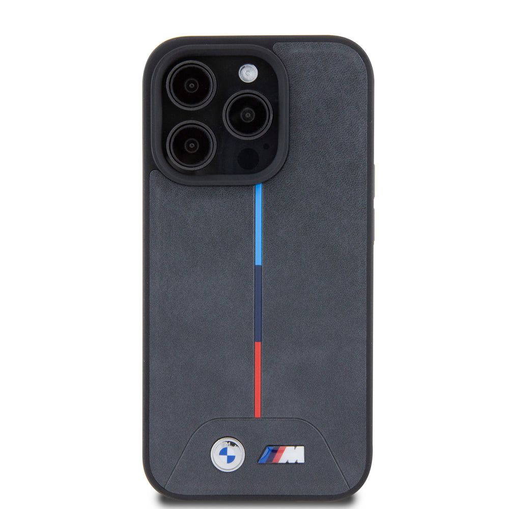 BMW iPhone 15 Pro Backcover hoesje - Quilted Tricolor Pattern - Grijs-Hoesjes-Ilumina Benelux