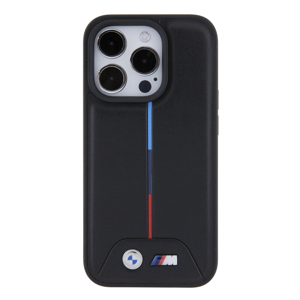 BMW iPhone 15 Pro Backcover hoesje - Quilted Tricolor Pattern - Zwart-Hoesjes-Ilumina Benelux