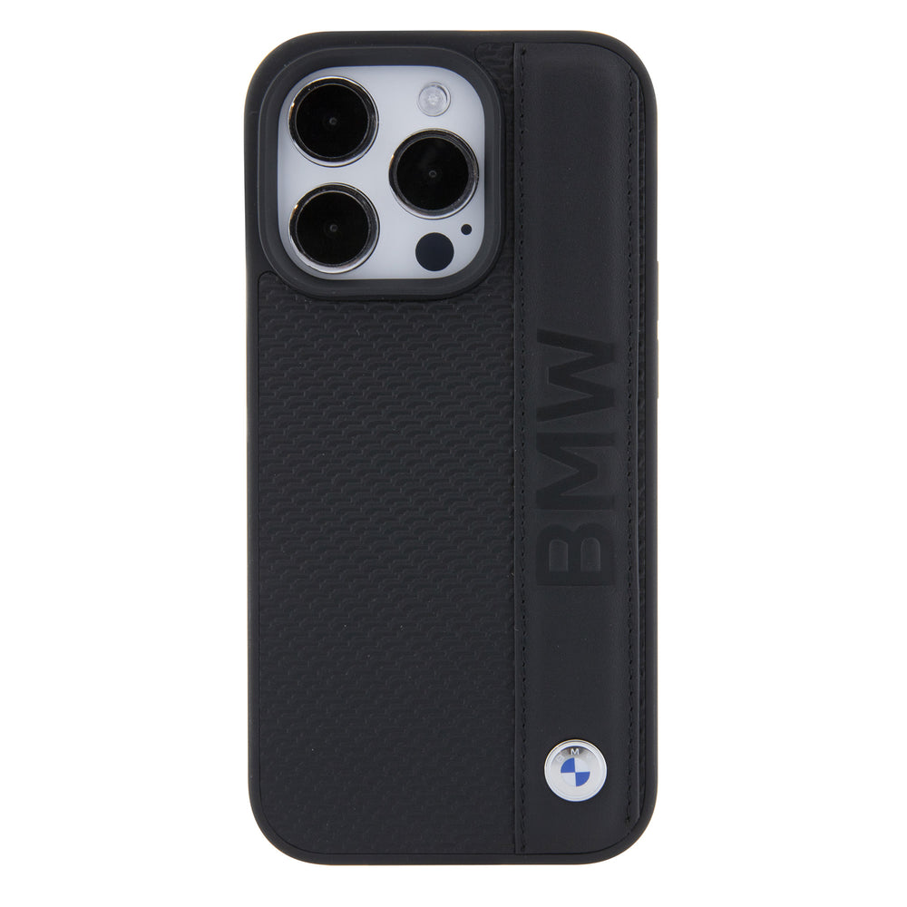 BMW iPhone 15 Pro Backcover hoesje - Textured & Stripe Design - Zwart-Hoesjes-Ilumina Benelux