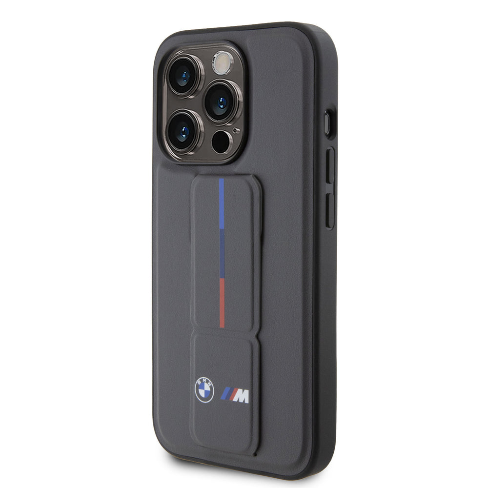 BMW iPhone 15 Pro Backcover hoesje - Tricolor Gripstand - Grijs-Hoesjes-Ilumina Benelux