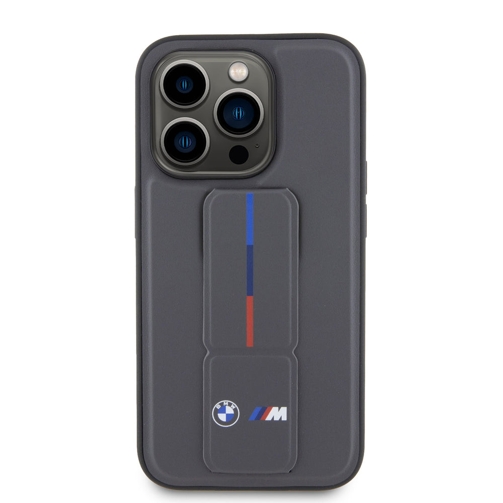 BMW iPhone 15 Pro Backcover hoesje - Tricolor Gripstand - Grijs-Hoesjes-Ilumina Benelux