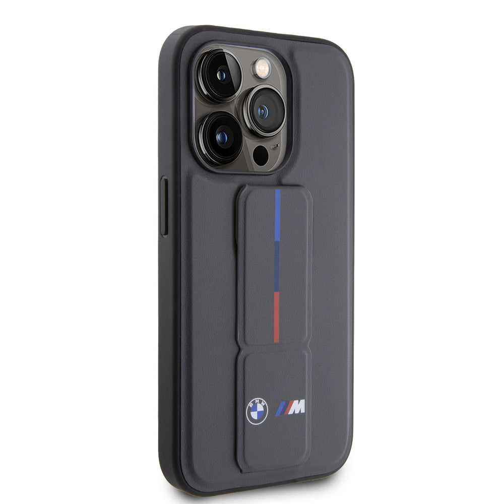 BMW iPhone 15 Pro Backcover hoesje - Tricolor Gripstand - Grijs-Hoesjes-Ilumina Benelux