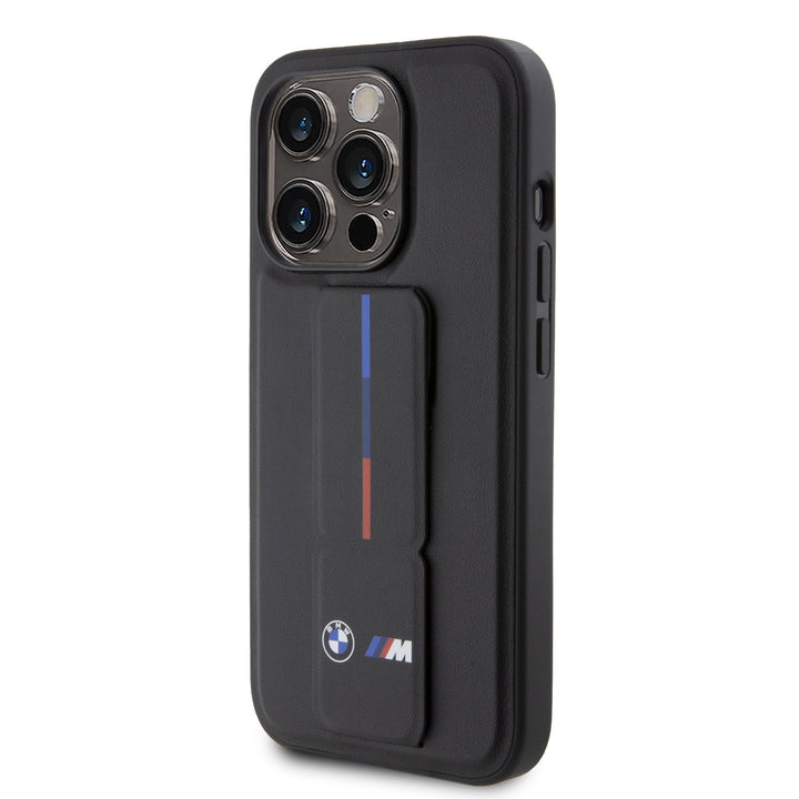 BMW iPhone 15 Pro Backcover hoesje - Tricolor Gripstand - Zwart-Hoesjes-Ilumina Benelux