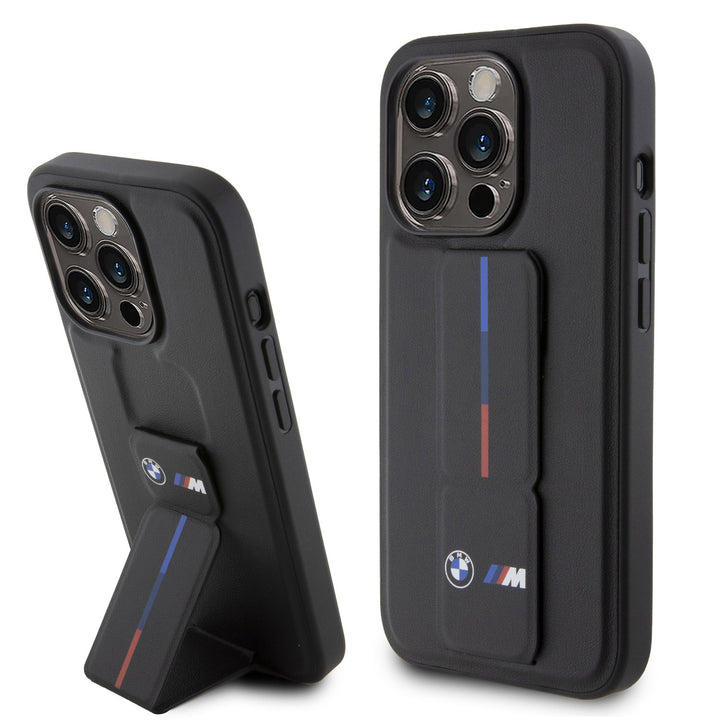 BMW iPhone 15 Pro Backcover hoesje - Tricolor Gripstand - Zwart-Hoesjes-Ilumina Benelux