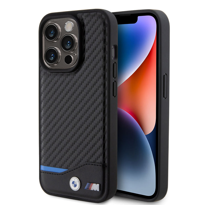 BMW iPhone 15 Pro Hardcase hoesje - Carbon - Zwart-Hoesjes-Ilumina Benelux