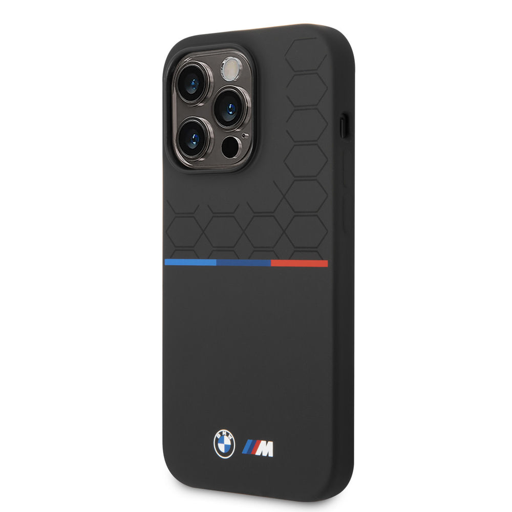 BMW iPhone 15 Pro Hardcase hoesje - Silicone Pattern - Zwart-Hoesjes-Ilumina Benelux