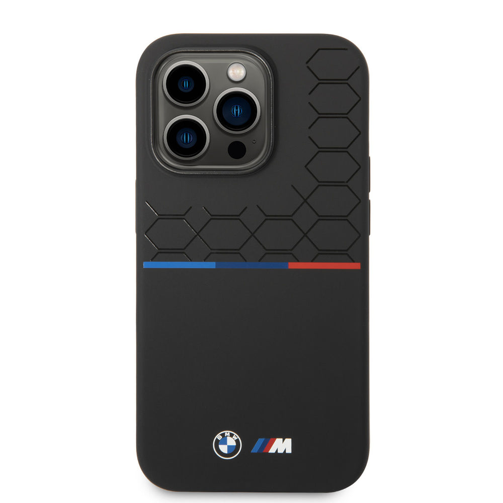 BMW iPhone 15 Pro Hardcase hoesje - Silicone Pattern - Zwart-Hoesjes-Ilumina Benelux