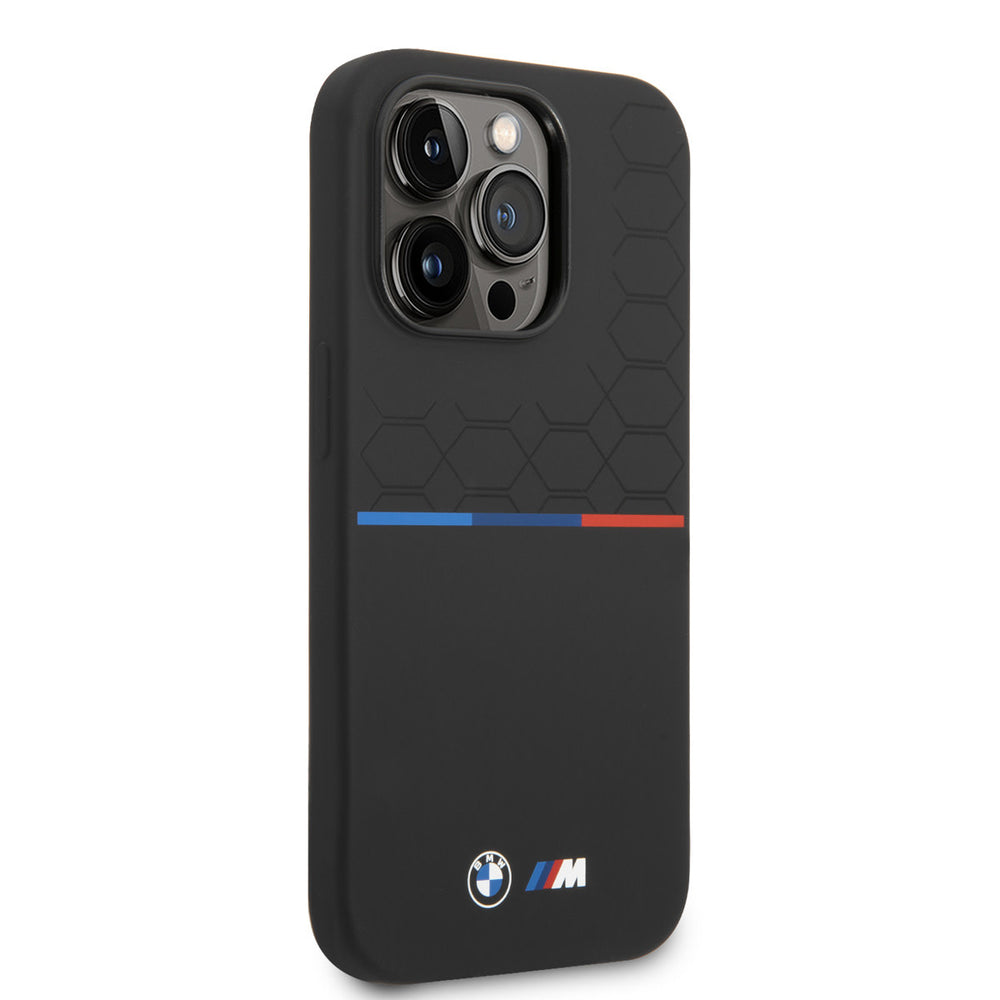 BMW iPhone 15 Pro Hardcase hoesje - Silicone Pattern - Zwart-Hoesjes-Ilumina Benelux