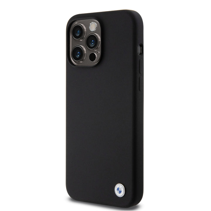 BMW iPhone 15 Pro Max Backcover hoesje - Metal Logo - Zwart-Hoesjes-Ilumina Benelux