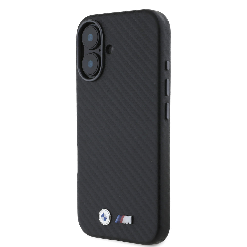 BMW iPhone 16 Backcover hoesje Carbon Wrapped - Zwart-Hoesjes-Ilumina Benelux