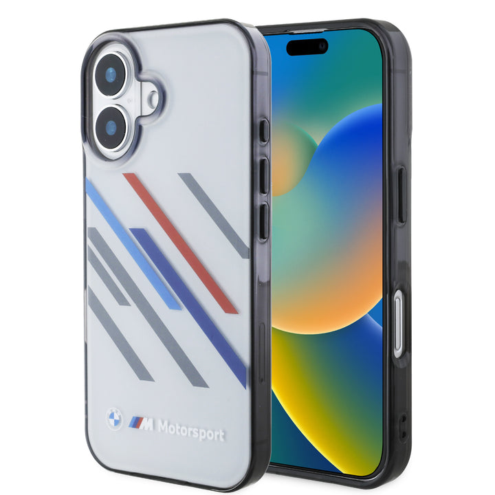 BMW iPhone 16 Backcover hoesje Random Stripes - Grijs-Hoesjes-Ilumina Benelux
