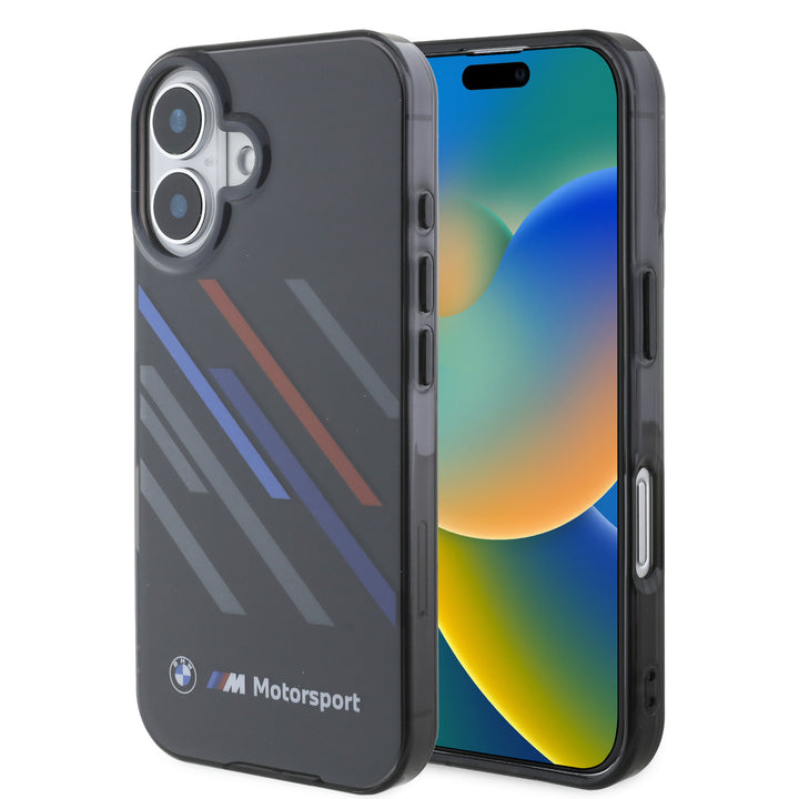 BMW iPhone 16 Backcover hoesje Random Stripes - Zwart-Hoesjes-Ilumina Benelux