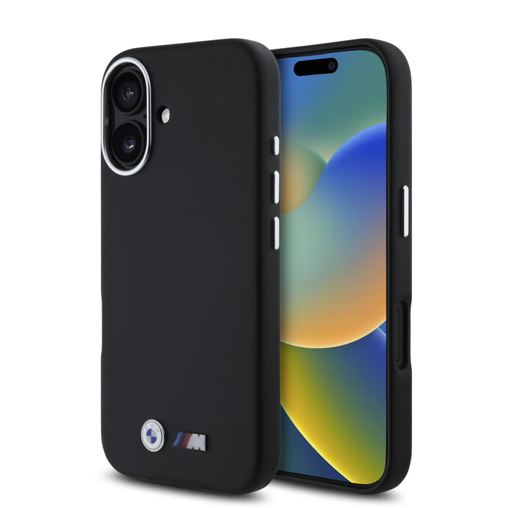 BMW iPhone 16 Backcover hoesje Smooth Full Wrapped Metal - Zwart-Hoesjes-Ilumina Benelux