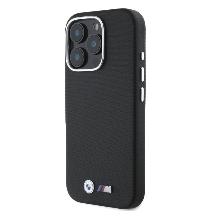 BMW iPhone 16 Pro Backcover hoesje M Edition Kevlar wrapped metal - Zwart-Hoesjes-Ilumina Benelux