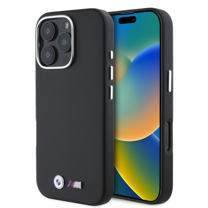 BMW iPhone 16 Pro Backcover hoesje Smooth FullSmooth Full Wrapped Metal - Zwart-Hoesjes-Ilumina Benelux