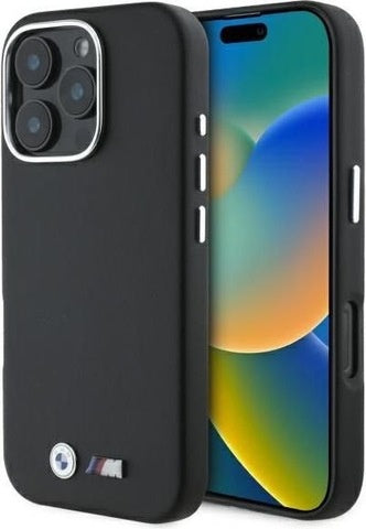 BMW iPhone 16 Pro Max Backcover hoesje Smooth Full Wrapped Metal - Zwart-Hoesjes-Ilumina Benelux