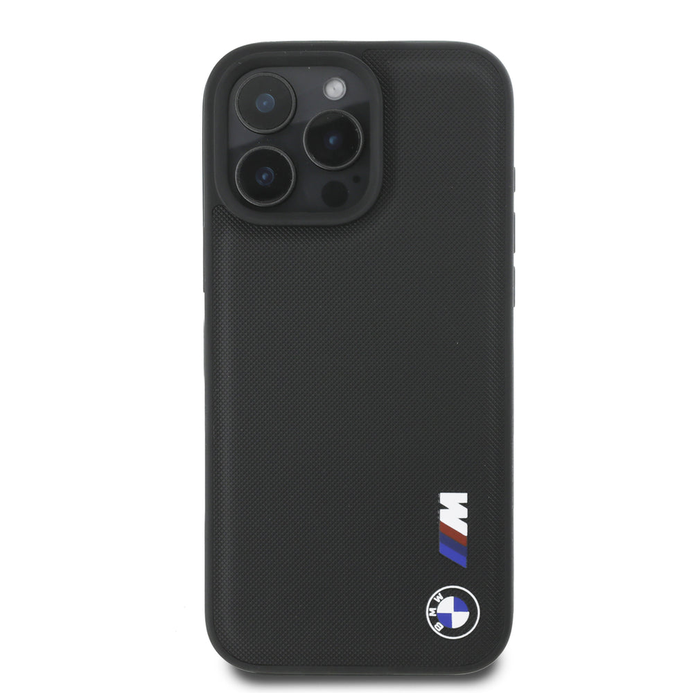 BMW iPhone 16 Pro Max Backcover hoesje Smooth Rubber Logo - Zwart-Hoesjes-Ilumina Benelux