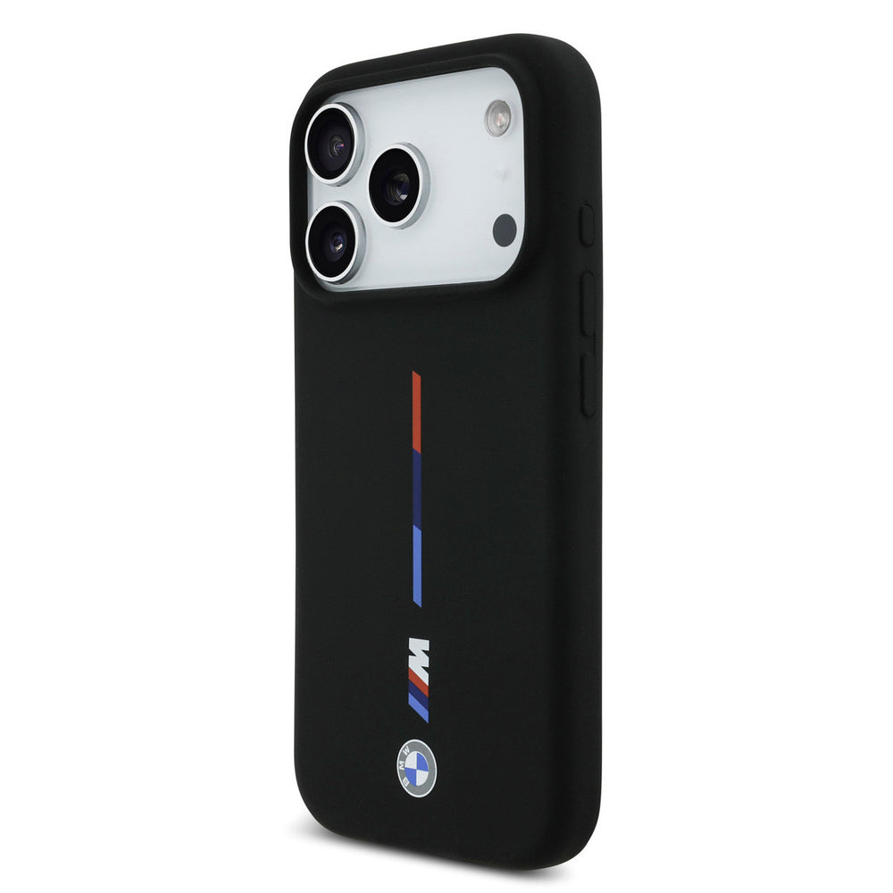 BMW iPhone 17 Pro Backcover hoesje - MagSafe - Liquid Silicone - Printed Tricolor - Zwart-Hoesjes-Ilumina Benelux