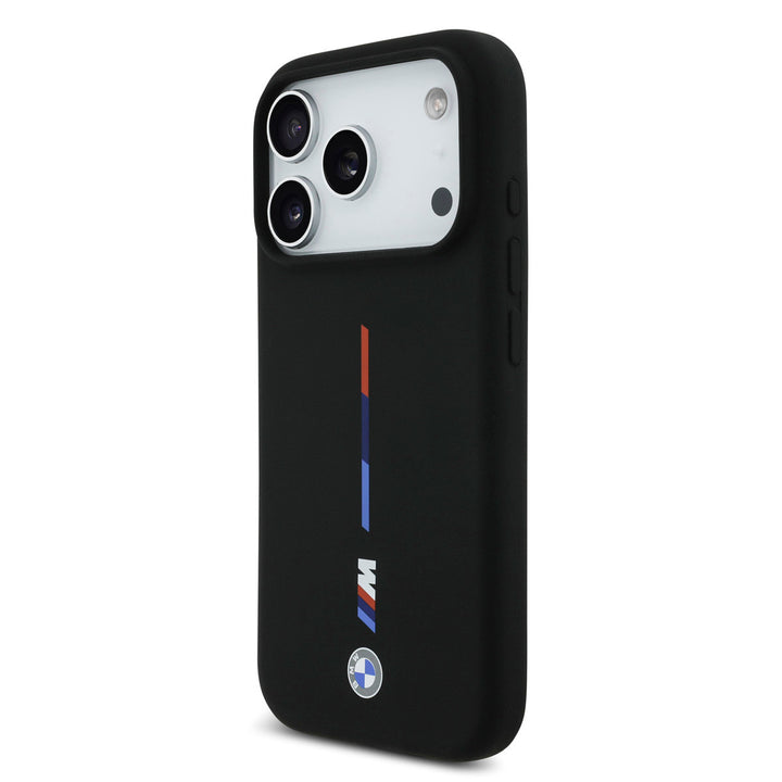 BMW iPhone 17 Pro Backcover hoesje - MagSafe - Liquid Silicone - Printed Tricolor - Zwart-Hoesjes-Ilumina Benelux