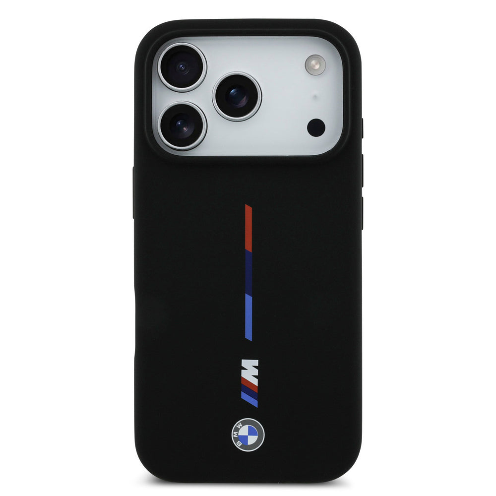 BMW iPhone 17 Pro Backcover hoesje - MagSafe - Liquid Silicone - Printed Tricolor - Zwart-Hoesjes-Ilumina Benelux
