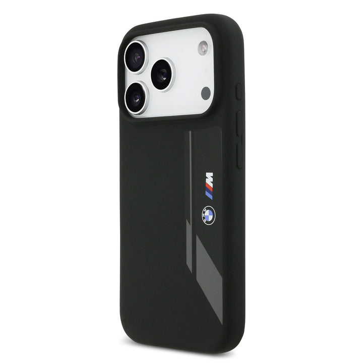 BMW iPhone 17 Pro Backcover hoesje - MagSafe - Liquid Silicone - Vertical Logo - Zwart-Hoesjes-Ilumina Benelux