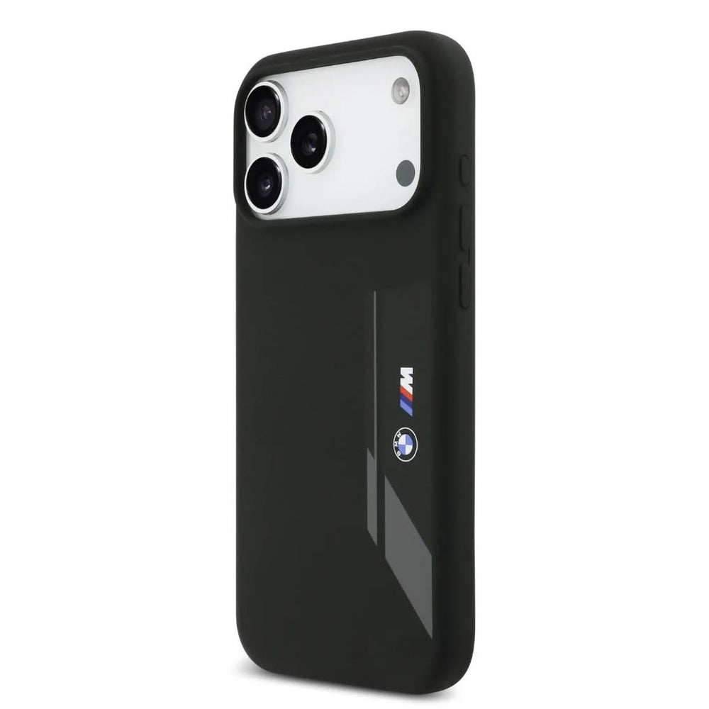 BMW iPhone 17 Pro Max Backcover hoesje - MagSafe - Liquid Silicone Case With Vertical Logo - Zwart-Hoesjes-Ilumina Benelux