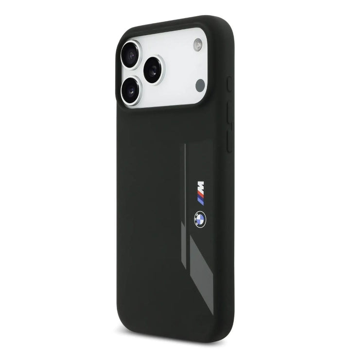 BMW iPhone 17 Pro Max Backcover hoesje - MagSafe - Liquid Silicone Case With Vertical Logo - Zwart-Hoesjes-Ilumina Benelux