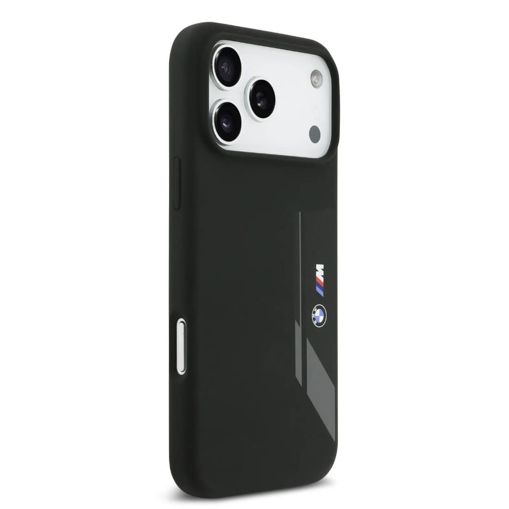 BMW iPhone 17 Pro Max Backcover hoesje - MagSafe - Liquid Silicone Case With Vertical Logo - Zwart-Hoesjes-Ilumina Benelux