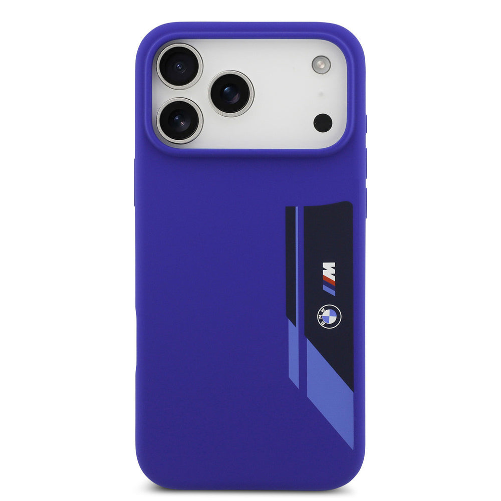 BMW iPhone 17 Pro Max Backcover hoesje - MagSafe - Liquid Silicone - Vertical Logo - Navy-Hoesjes-Ilumina Benelux