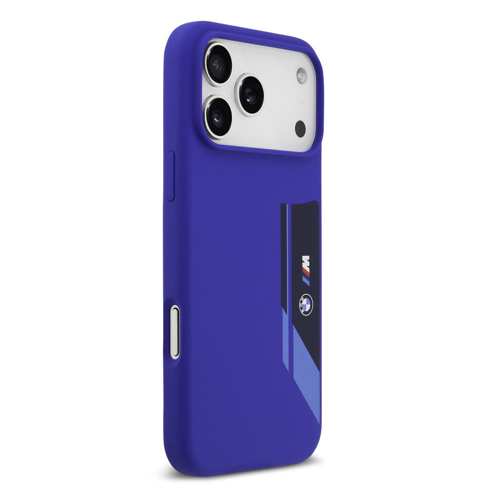 BMW iPhone 17 Pro Max Backcover hoesje - MagSafe - Liquid Silicone - Vertical Logo - Navy-Hoesjes-Ilumina Benelux